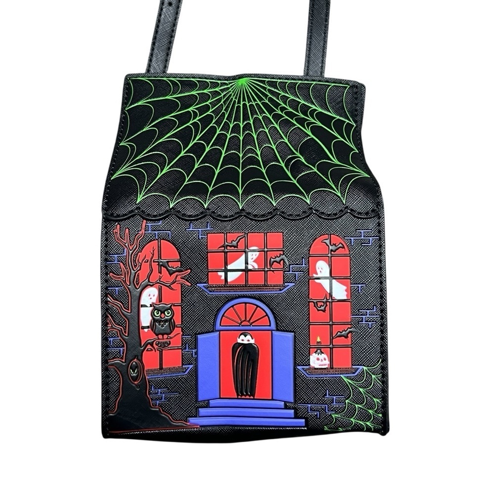 Mad Engine Halloween Haunted Vampire House Crossbody Purse NEW
